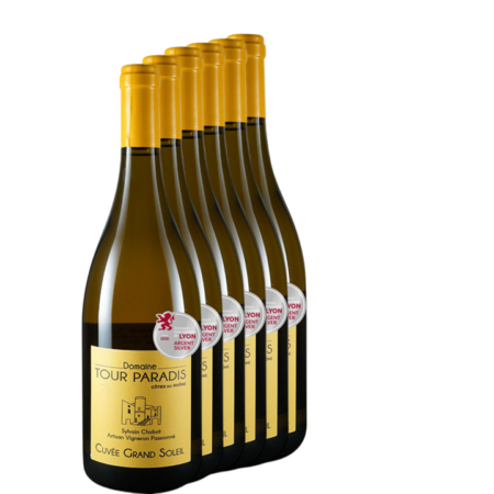 Carton de 6 bouteilles Cuvée Grand Soleil – vin blanc Côtes du Rhône